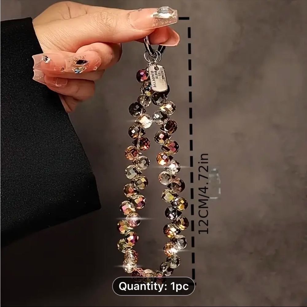 Crystal Purse charm / Keychain / phone wristlet NEW retail $18 - Picture 2 of 5